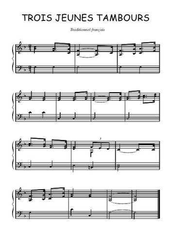 Téléchargez l'arrangement pour piano de la partition de Trois jeunes tambours en PDF